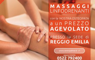 Trattamento Massaggi Linfodrenanti a costo agevolato al Centro Palmer presso la sede di Reggio Emilia.